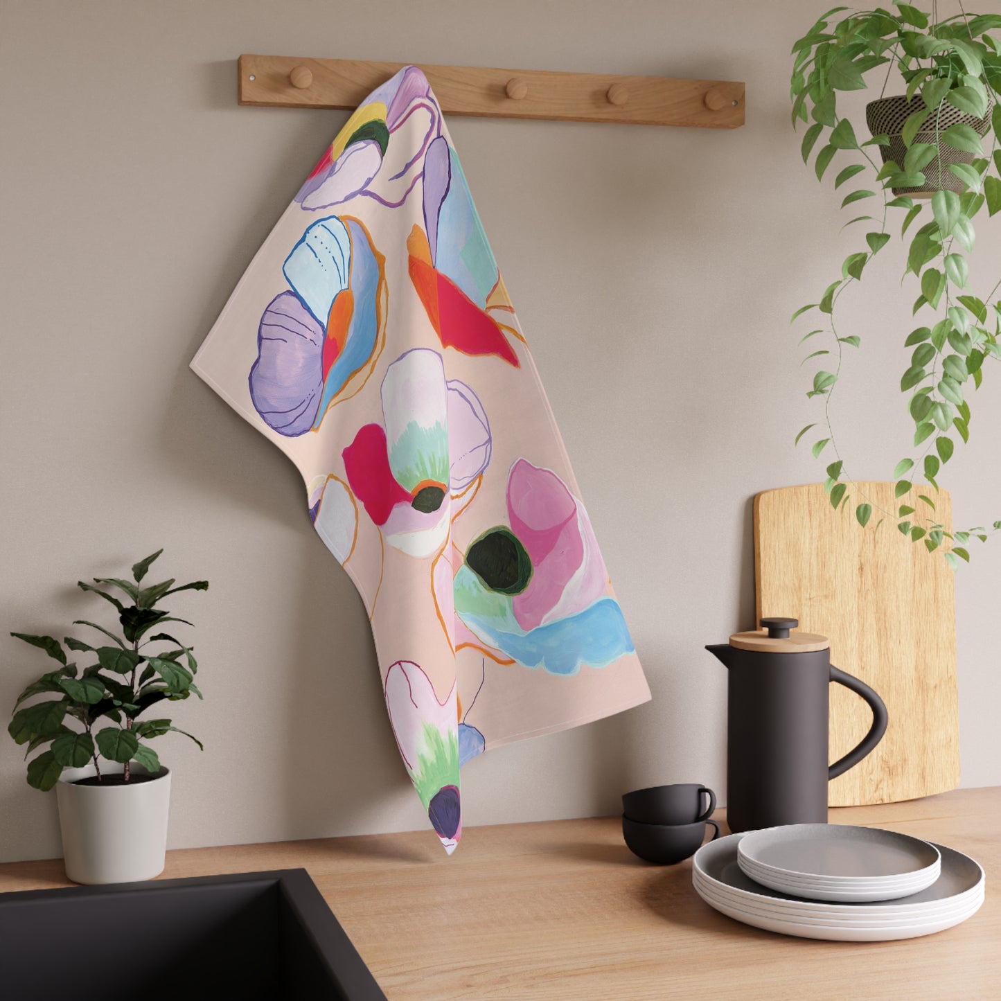 Floating Poppies – Fine Art Print Cotton Tea Towels - Vibrant Kitchen Decor