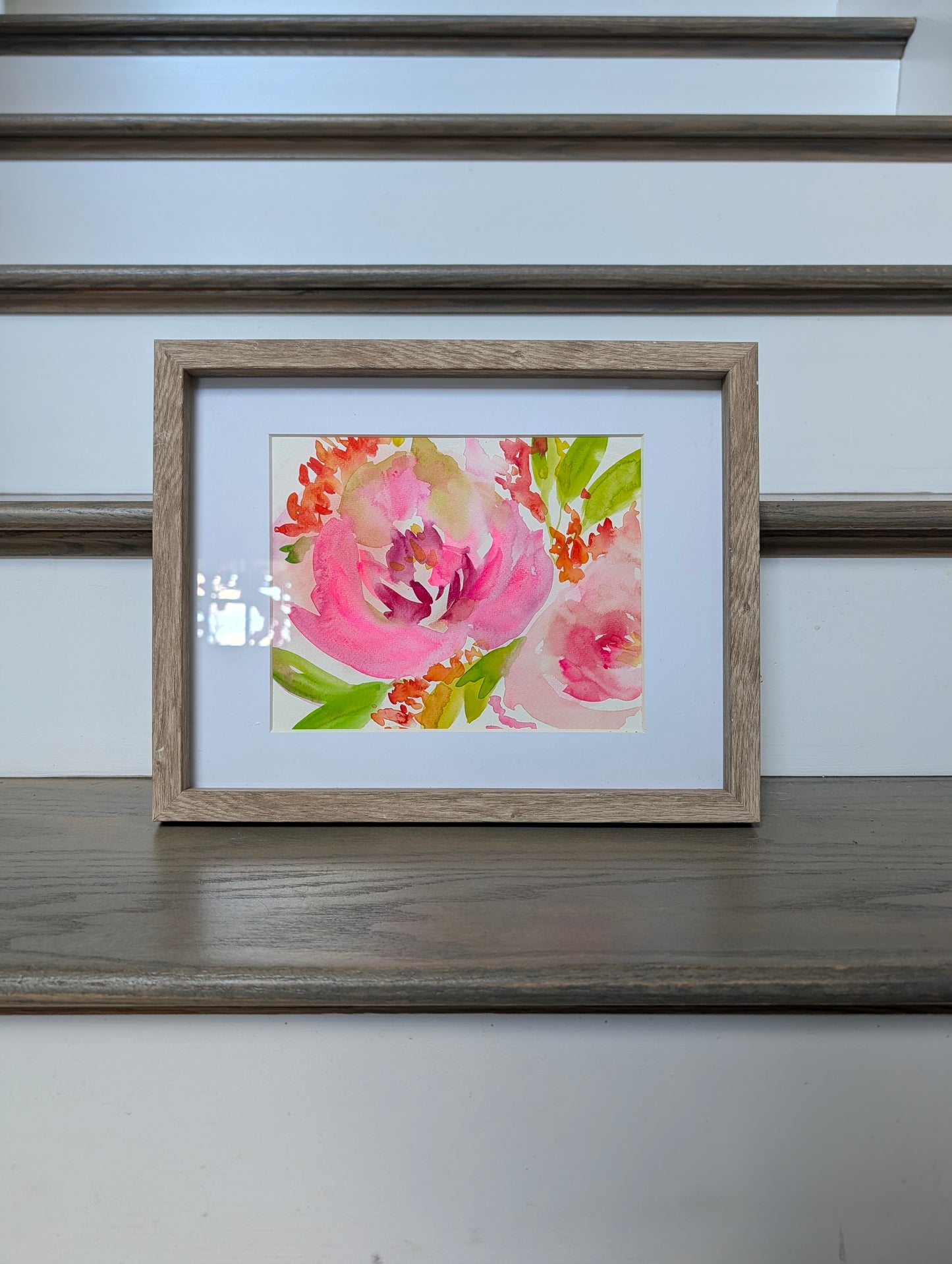Abstract Pink Watercolor Roses